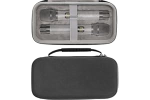 Musiin Étui de Rangement pour Microphone Double, Compatible avec Bietrun SY-WXM-2, WXM02, WXM19, WXM31, BLX2 PG58, Sac Portable pour Microphone à Coque Rigide, Pochette de Protection de Voyage (Noir)