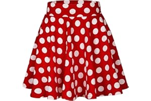 EXCHIC Mujeres Base Casual Cintura Elástica Bocina Mini Falda Elegante Línea A Tira hacia Arriba Patinaje Falda