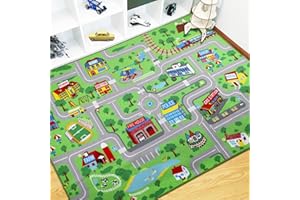 Capslpad Kids Carpet Playmat Rug 150x200cm Extra Large City Life Carpet Learning Exercise Mat Educational Car Mat Play Game Rug for Baby Toddler Boy Bedroom Playroom