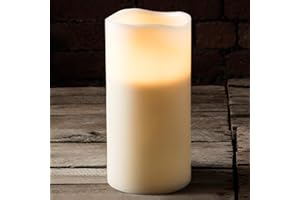 Lights4fun Grande Bougie de 30cm avec 3 Mèches Vacillantes LED Blanc Chaud à Piles pour Intérieur