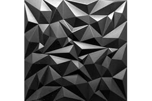 DECCART - Pannelli Decorativi Per Pareti 3D | Pannelli Murali | Pannello Decorativo Parete | Polystyrène PSE | 50x50 cm Ametista 2 m², 8 pezzi, Nero