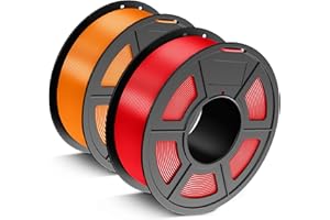 ‎JAYO JAYO PLA+ filament 1,75 mm, zwiększona wytrzymałość, PLA Plus, materiały do druku 3D, dokładność pomiaru +/- 0,02 mm, szpula Neatly Wound, szpula 1,1 kg (2,42 lbs), 2 opakowania PLA+ czerwony +