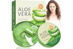 KIYTARBOO Kolagenowe płatki pod oczy, na podkrążone oczy, maska pod oczy z kwasem hialuronowym, na zmarszczki, worki pod oczami, nawilżające i usuwające cienie pod oczami płatki (aloes Vera, kolagen), 60 sztuk