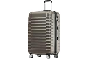 BEIBYE 2088 Zwillingsrollen Reisekoffer Koffer Trolleys Hartschale M-L-XL-Set in 13 Farben (Coffee, XL)