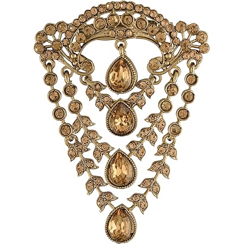 I Jewels Stylish Wedding Designer Stone Studded Brooch/Lapel Pin for Groom/Men (SM50)