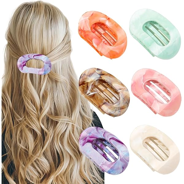 6x Entenschnabel Haarspangen – Flache Clips Ohne Metall, Für Dickes Haar, Hochzeit & Alltag
