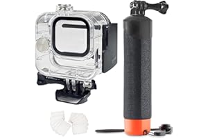 FitStill - Funda protectora impermeable para cámara de acción Hero 11 Mini, 60 m compatible con Go Pro HERO11 Black Mini, monopod flotante