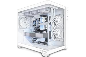 ‎MUSETEX MUSETEX Obudowa PC ATX, 3 wentylatory Non-LED fabrycznie zainstalowane, obsługa koła 360 mm, obudowa komputera gamingowego typu C, 270° Full View Tempered Glass Mid Tower czysta biel obudowa komputera