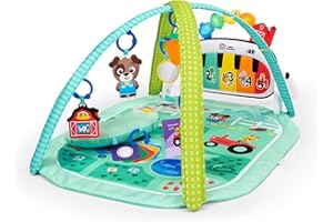 Baby Einstein Gimnasio Musical Kickin' Tunes Musical Meadow 4 en 1 - Manta de Actividades con Música y Descubrimiento del Lenguaje para Bebés 0+ Meses