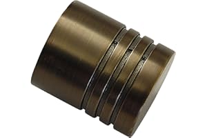 Gardinia Endknöpfe für Gardinenstangen, 2 x Endstück Zylinder, Serie Chicago, Metall, Bronze, Durchmesser 20 mm 31380