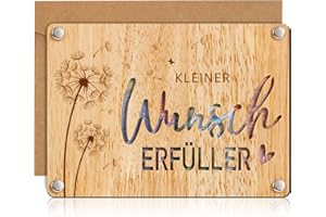 BOFUNX Wunscherfüller Geldgeschenke Verpackung aus Holz Kleiner Wunscherfüller Karte Geldgeschenke Geburtstag Grußkarte für Hochzeit Geburtstag Weihnachten Glückwunsch Geschenk
