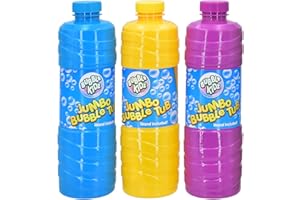 BUBBLEKIDZ BUBBLE KIDZ 1 Litre Bubble Mixture Liquid Solution Refill Bottle with Bubble Wand included