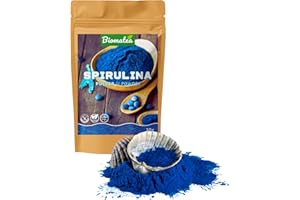 ‎BIOMATEA Biomatea E25 Wasserlösliches Phycocyanin – Reines Blaues Spirulina Pulver | Natürlicher Farbstoff & Superfood | 30g Zip-Beutel