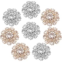 Copribottoni Con Strass Trasparenti - 6 Pezzi Diametro 2,5 Cm, Per Abiti Eleganti E Camicie - Foto 5