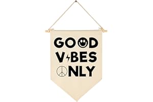 Good Vibes Only-Positive Quotes Banner Sign,Home Office Wall Flag Decor-Room Party Decor,Patio Flag Decor,Front Door Flag,Classroom Wall Flag-Banner Gift for Wedding,Housewarming,Birthday,New Home