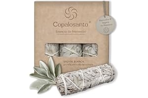 COPALOSANTO 3 Unita di Salvia Bianca Da Bruciare Per Purificazione E Meditazione Idee Regalo Donna Originale Utile Set Aromaterapia Relax Casa Con Incenso Naturale Non Tossico Oggetti Decorativi Spiritualita
