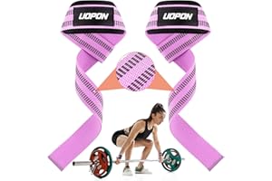 UOPON Zughilfen Krafttraining Lifting Straps, 62 cm Länge Professional Fitness Zughilfen with Rutschfestes Latexstreifen, für Bodybuilding, Griffhilfen Kraftsport, Gewichtheben and Gym(im Paar)