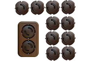 MELOPLAM 10 x Steckdosenschutz Kindersicherung zum Stecken- Kindersicherung für Steckdosen 10 Stück- Steckdosenabdeckung - Steckbare Steckdosen Kappe - Made in EU (schwarzbraun)
