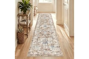 Enyhom Runner Rugs for Hallway Non Slip 60 x 240cm Extra Long Kitchen Runners Machine Washable Hall Runners for Laundry Room Entrance, Orange