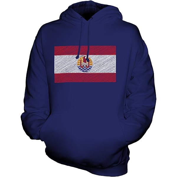Sweat à Capuche Unisexe Candymix Montserrat - Motif Drapeau Griffonné - Noir Taille L - 80% Coton, 20% Polyester