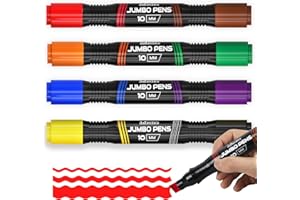 joibabe Jumbo Marker Pens - Thick Chisel Tip Permanent Markers with 10mm Dual Ends,4 Chunky Marker Pens for Adults and Kids,perfect for School,Office,Outdoor -(8 Colours)