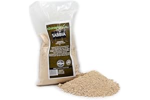 clorophilla. Sabbia fine 0-4 100% Naturale Adatta a terrari, acquari, Tartarughe e rettili, Non spolvera, drena Perfettamente - 1 Litro