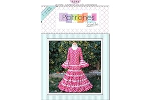 PATRONESMUJER Patrón de costura vestido flamenca Canastero de Niña para hacerlo tú misma. Tutorial en vídeo para ayudarte a realizarlo. Tallas de 1 a 12 años. Patrón multitalla en papel.