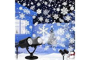 GLOWLIT Growlit Christmas Projector Lights Outdoor, Led Snowflake Projector with Dynamic Snow Light,Ip65 Waterproof Outdoor Christmas Decorations for Xmas Garden Yard, Wall, Holiday, Wedding, Party