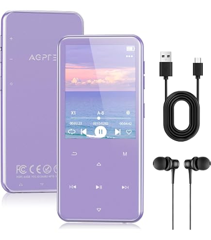 AGPTEK Lettore MP3 Bluetooth 5.3 Con 32GB, Schermo 2,4'' E Altoparlante - Per Sport E Running