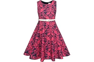 BONNY BILLY Robe Fille Fleurs Rétro Vintage Cérémonie Mariage Princesse avec Ceinture