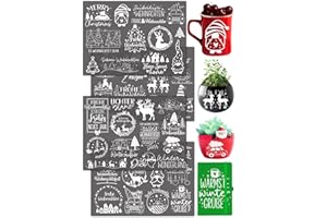 OIZEMORI Rub On Sticker Weihnachten, Rub On Sticker Sprüche, Sticker Natur, Rub On Transferfolie, Rub Ons, Aufkleber Gästebuch Hochzeit, DIY Scrapbooking & Bastelprojekte (Weihnachten III)