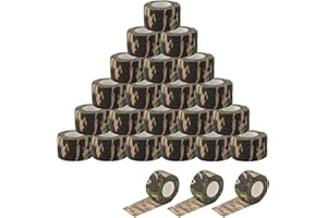 EZ Tattoo Grip Tape - 24 Stück (2.5cm x 4.5m) Selbstklebende Bandage für die Schwellung von Handgelenk und Knöchelverstauchung, Einweg-Rolle Tattoo Grip Tube Tape für Tattoo-Maschine (Camo)