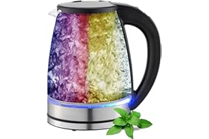 ECOSA Szklany czajnik elektryczny 1,8 l | 2200 W | stal nierdzewna z wyborem temperatury | zaparzacz do herbaty | w 100% wolny od BPA | funkcja utrzymania ciepła | oświetlenie LED zmieniające kolor |