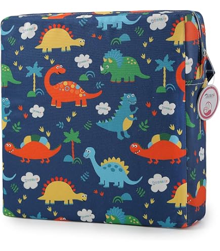 Lelesta Cuscino Rialzato Per Sedia Bambino 2 Pezzi, Regolabile Con Cinture, 39x39 Cm, Altezze 5 E 10 Cm, Design Granchio Per Seggiolone E Ristorante