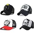 Alcove Men's Linkin Park & NPC Printed Halfnet Caps(Pack of 4 Caps)