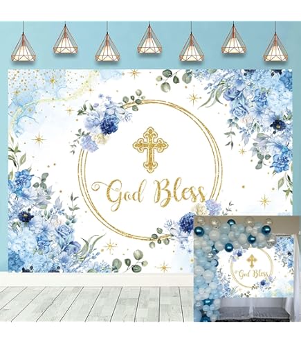 Baptism Backdrop Boy Girl God Bless Photo Background 7x5ft Rustic Wood Lights First Holy Communion Backdrop Christening Decorations Baby Shower Party Banner 1st Birthday Studio Photo Booth Props - View #4