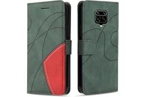 KKEIKO Funda para Xiaomi Redmi Note 9 Pro/Redmi Note 9S, Billetera Carcasa de PU Cuero, Anti Golpes Magnético Funda con Stand Function para Xiaomi Redmi Note 9 Pro/Redmi Note 9S, Verde