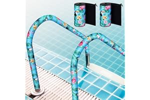 Pinkunn 2 Pcs Inground Pool Handrail Cover 4 ft Swimming Pool Hand Rail Covers with Zipper Slip Resistant Handrail Sleeve(Flamingo and Toucan)