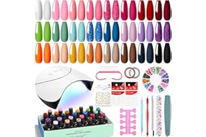 ‎VANREESA VANREESA U V Nagellack Set, 24 Farben U V Nagellack Rosa Braun Orange Blau Gel Nägel Set mit 48W U V/ LED Nagellampe DIY Nail Art Set Maniküre Starterset Geschenke für Frauen