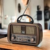 Dexxony Kahverengi Bluetoothlu B&uuml;y&uuml;k Boy Nostaljik Radyo - Elektrikli, Şarjlı ve Pilli Nostaljik Fm Radyo &amp; Bluetooth Hoparl&ouml;