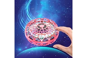 BOMPOW Flying Spinner Mini Drone, Hover Flying Orb Ball Drone Home Game, UFO Toy, Magic Gyration Orb Ball, Cool Stuff Gift for Indoor Outdoor (Red)