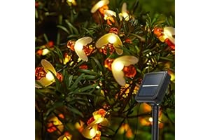 Kimuwote Catena Luminosa Esterno Solare,Luci Solari Ape, 50 LED 7M 8 Modalità Luci Stringa Solari Impermeabile, Per Esterni e Interni, Prati, Pati, Giardini, Feste Estive, Vacanze (Bianco Caldo)