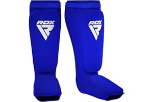 RDX Protège Tibias pour Kickboxing Muay Thai D’entraînement, MMA Jambe Tibia Protection, Approuvé par SATRA, Shin Instep Guard pour Boxe Taekwondo Martiaux Art Sparring BJJ Karate, Homme Femme