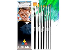 ‎TRITART Tritart Schminkpinsel Set 7-Teilig - Kinderschminken Pinsel für Fasching Halloween & Theaterschminke