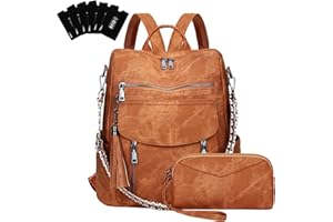 LEASOUL Women's Backpack Set, Waterproof, Vegan Leather City Backpack, Backpack Handbag, Medium Size, Theft Daypack for Office, Commuting, Work, Lightweight Elegant Backpack Women Large for Travel