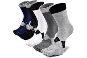 PUTUO Chaussettes avec Orteils Homme Chaussettes Doigts de Pied Séparés, Homme Chaussettes de Sport et d'affaire en Coton, EU 39-44, 3/4/5 paires
