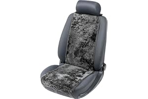 Walser Protège-siège en Peau d'agneau Cosmo, 100% Peau d'agneau pour siège de Voiture, protège-siège en Peau d'agneau, Housse de Protection en Fourrure Noir