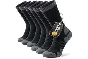 Alaplus Merino Socken Professionell Thermosocken Wandersocken Warme Socken Herren Australien Wolly Gepolstert Trekkingsocken Winter Sportsocken Baumwolle Atmungsaktiv Laufsocken, 3 Paar