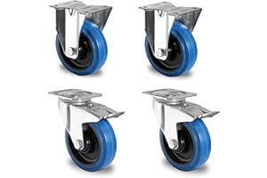 HOMRY 1 Satz Blue Wheels Lenkrollen 200mm 400kg/Rolle NEU Bock/FS