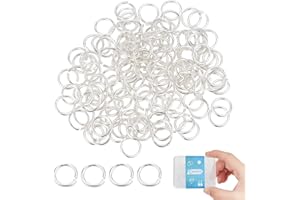 DICOSMETIC 150 Piezas 925 Anillos de Salto de Plata Esterlina 4 mm Anillos de Salto Abiertos Conectores de Anillo Pequeño Juego de Anillos Divididos Cierres de Conexión Circular Hallazgos